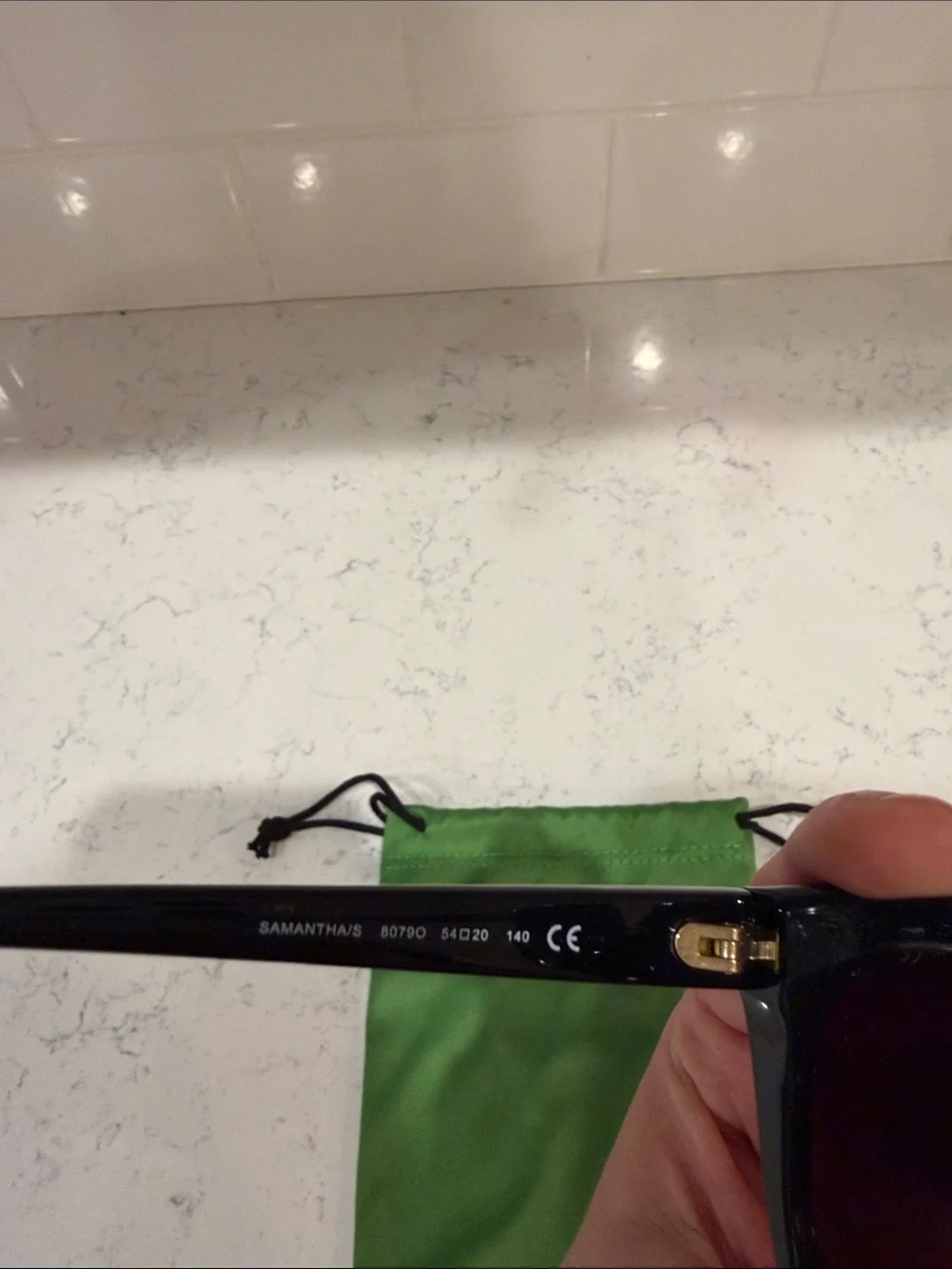 kate spade Cat Eye Black Sunglasses with Green Branded Pouch - Picture 4 of 4